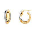 14K Tri Color Ball, 3 Color & Fancy Earring - ER1537
