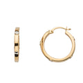 14K Yellow Gold Ball, 3 Color & Fancy Earring - ER1540