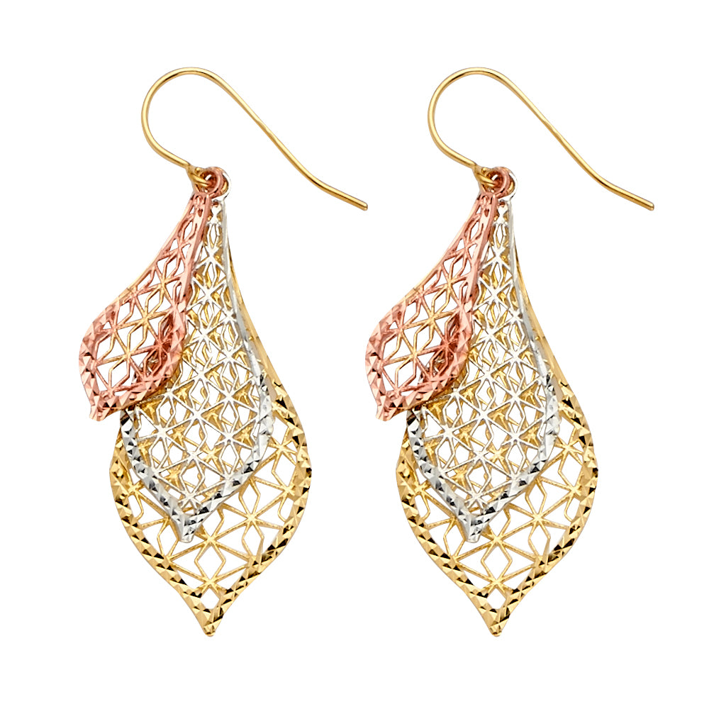 14K Yellow Gold Hanging Earring - ER1547
