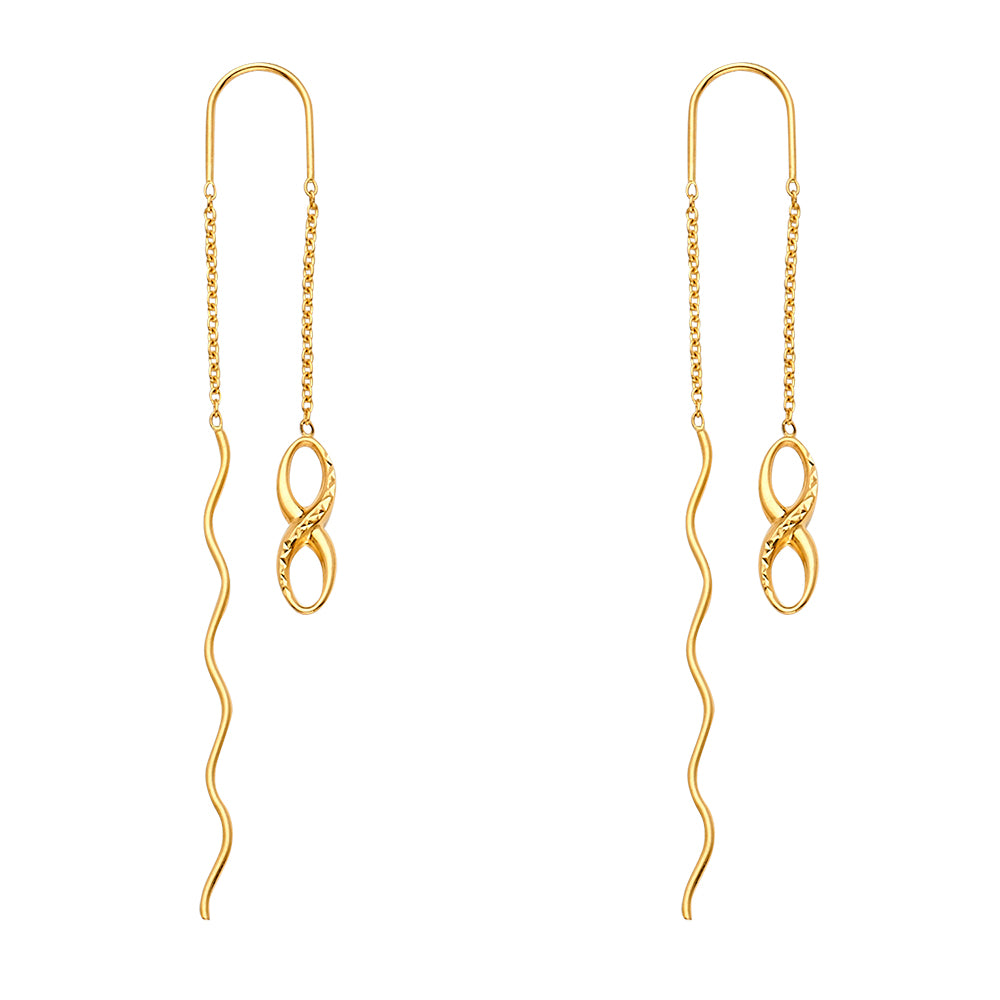 14K Yellow Gold Hanging Earring - ER1592