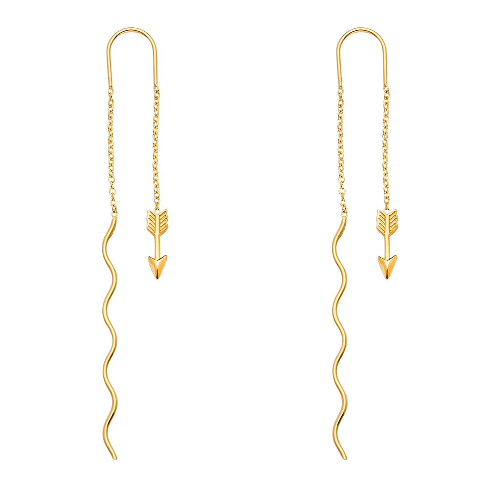 14K Yellow Gold Hanging Earring - ER1594