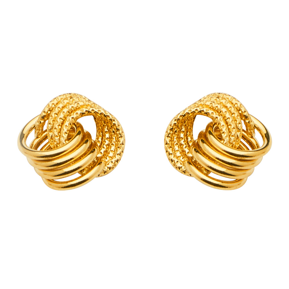 14K Yellow Gold Post Earring with Push Back - ER1639