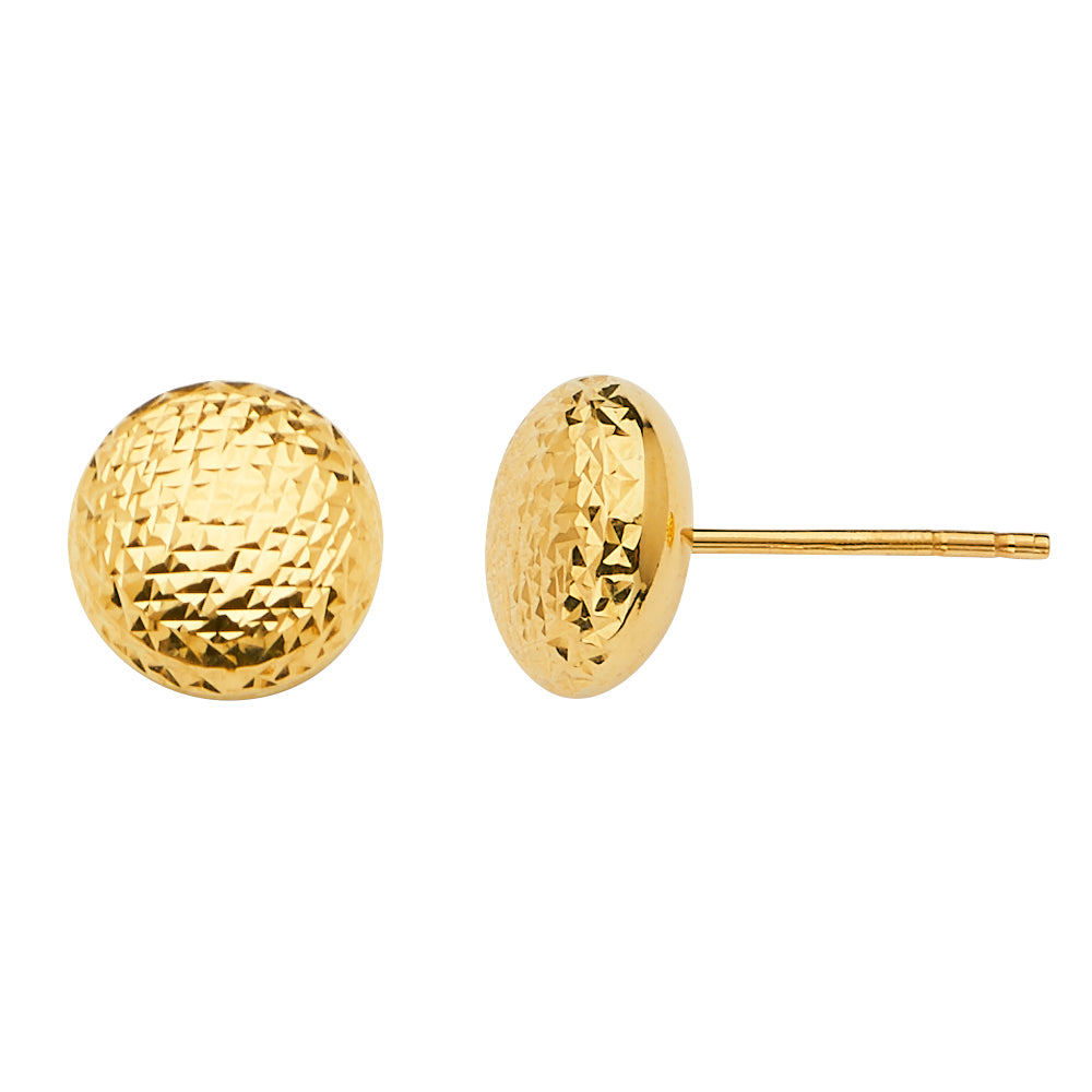 14K Yellow Gold Post Earring with Push Back - ER1640