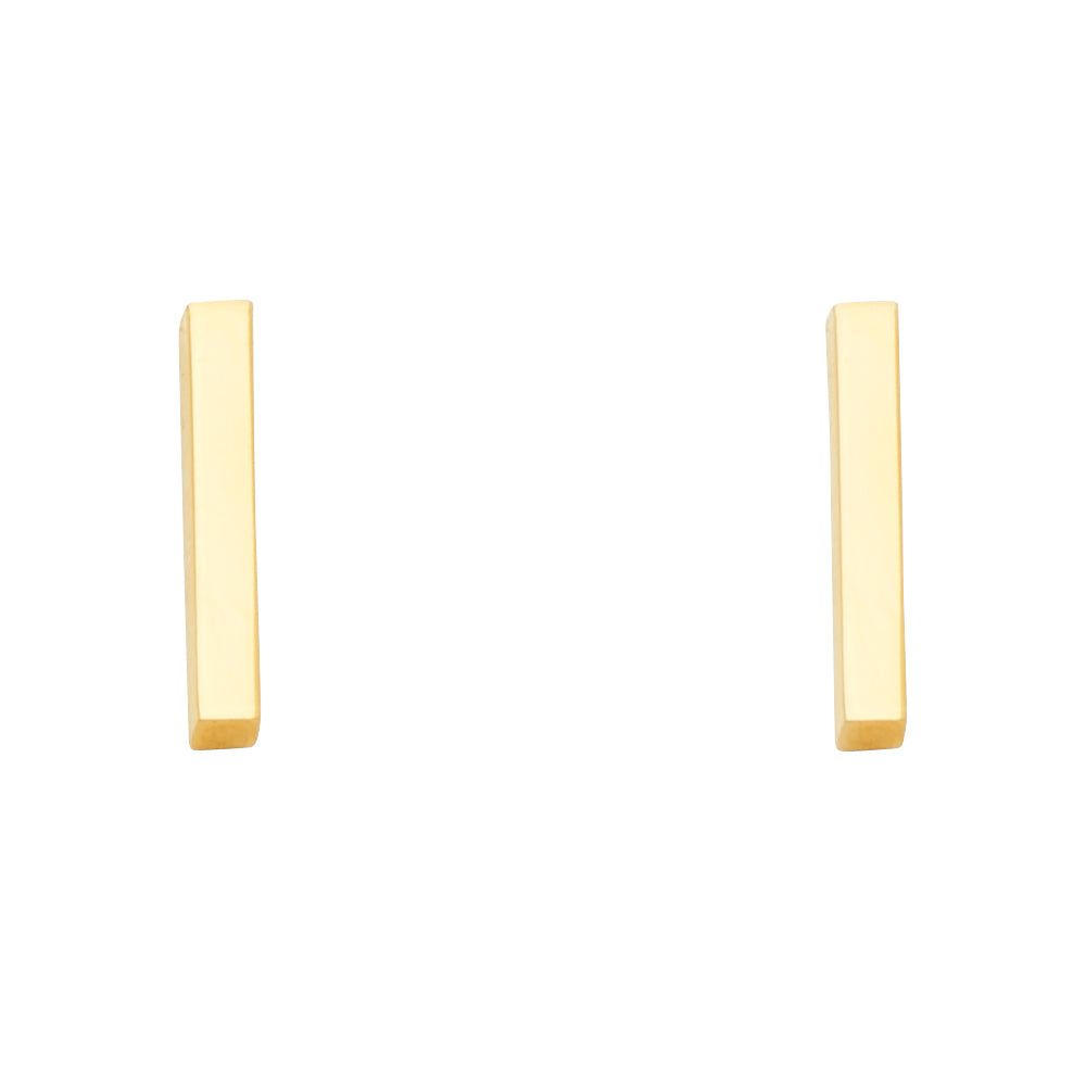 14K Yellow Gold Post Earring with Push Back - ER1643
