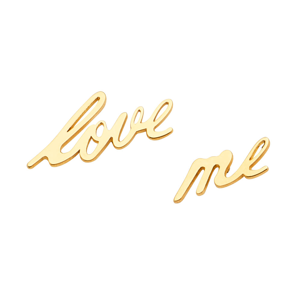 14K Yellow Gold Post Earring with Push Back - ER1645