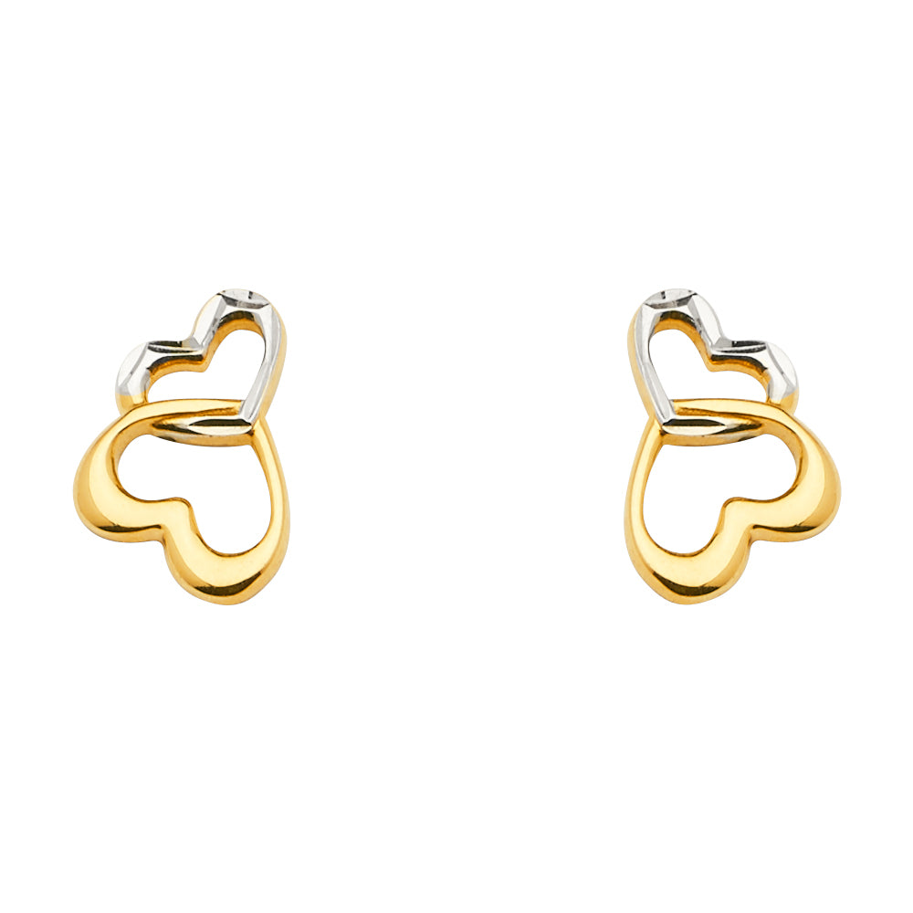 14K Yellow Gold Post Earring with Push Back - ER1646