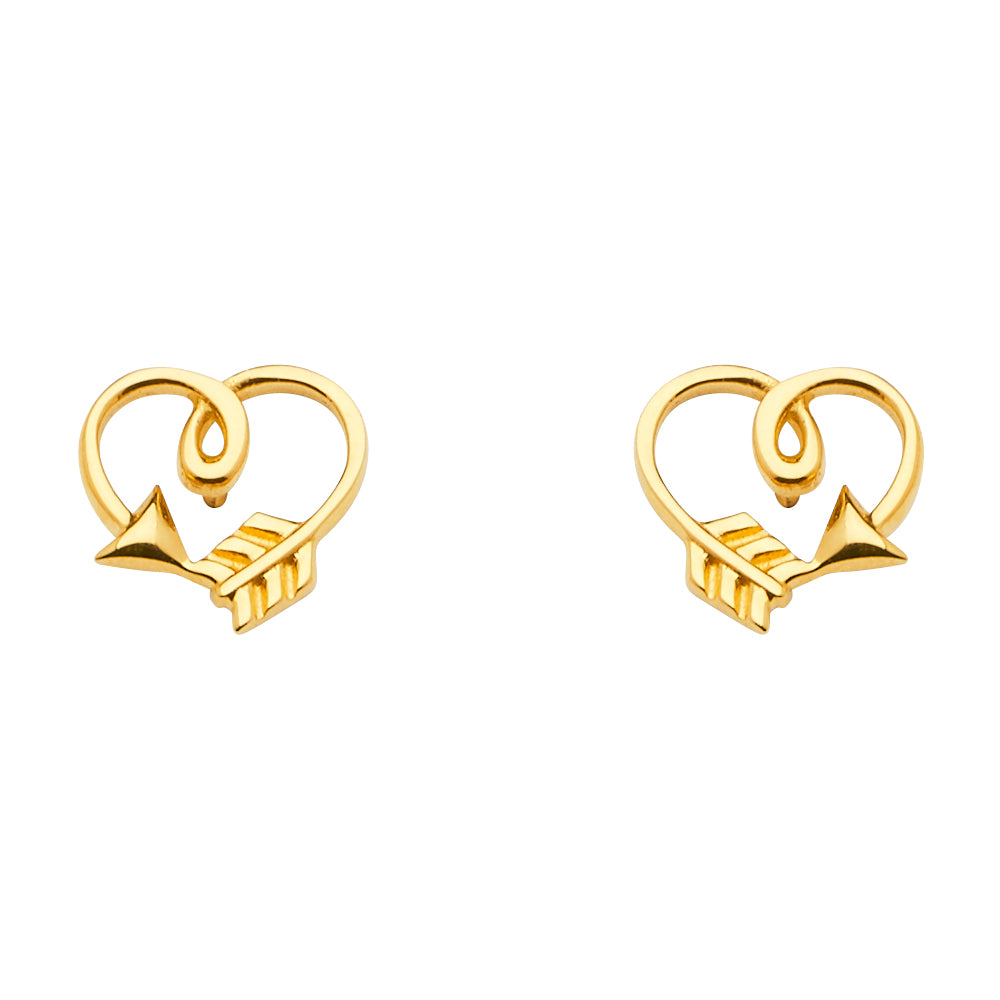 14K Yellow Gold Post Earring with Push Back - ER1647
