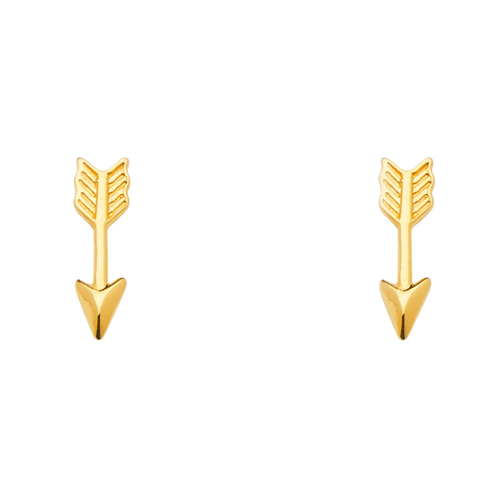 14K Yellow Gold Post Earring with Push Back - ER1650