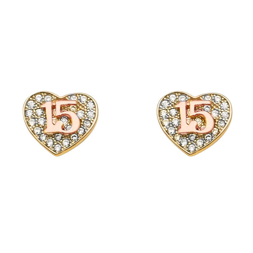 14K Yellow Gold Post Earring with Push Back - ER1652