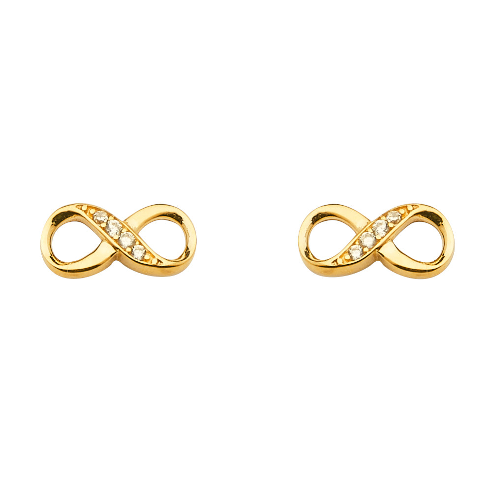 14K Yellow Gold Post Earring with Push Back - ER1655
