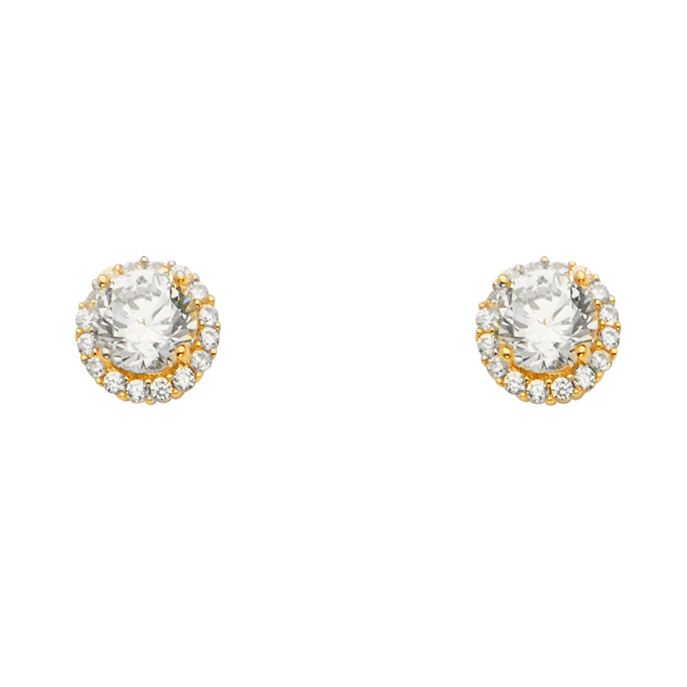 14K Yellow Gold Post Earring with Push Back - ER1657