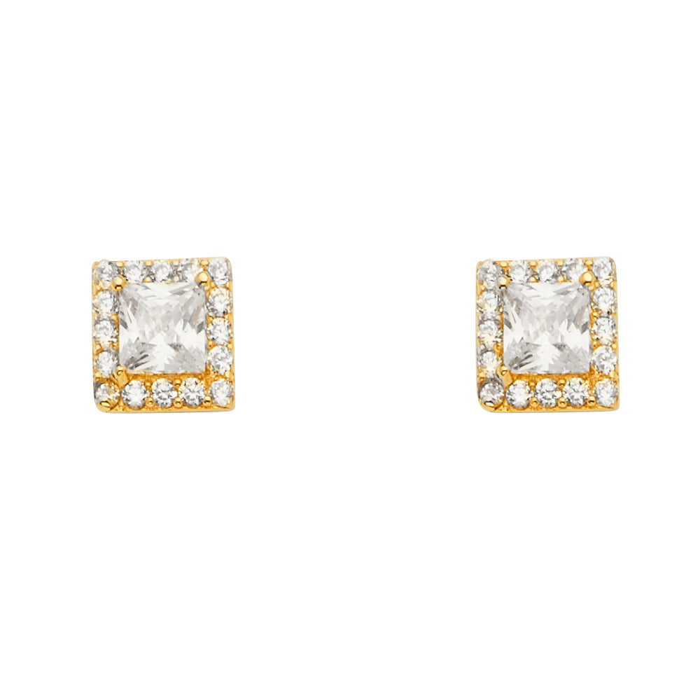 14K Yellow Gold Post Earring with Push Back - ER1658