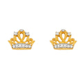 14K Yellow Gold Post Earring with Push Back - ER1660
