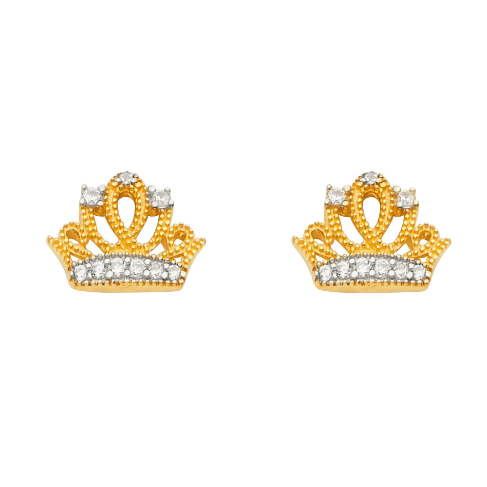 14K Yellow Gold Post Earring with Push Back - ER1660