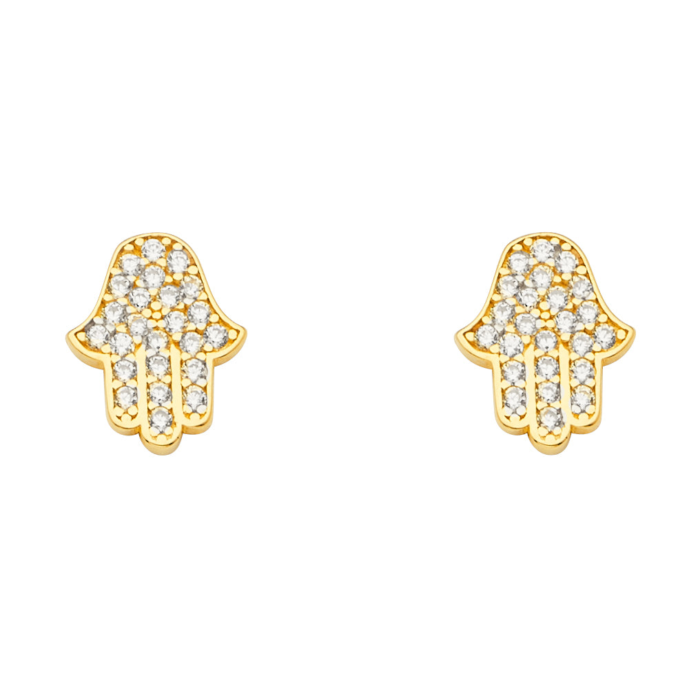 14K Yellow Gold Post Earring with Push Back - ER1663