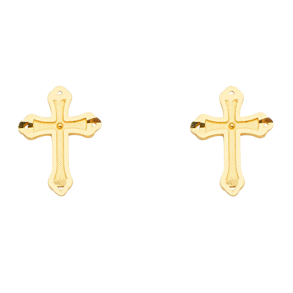 14K Yellow Gold Post Earring with Push Back - ER1665