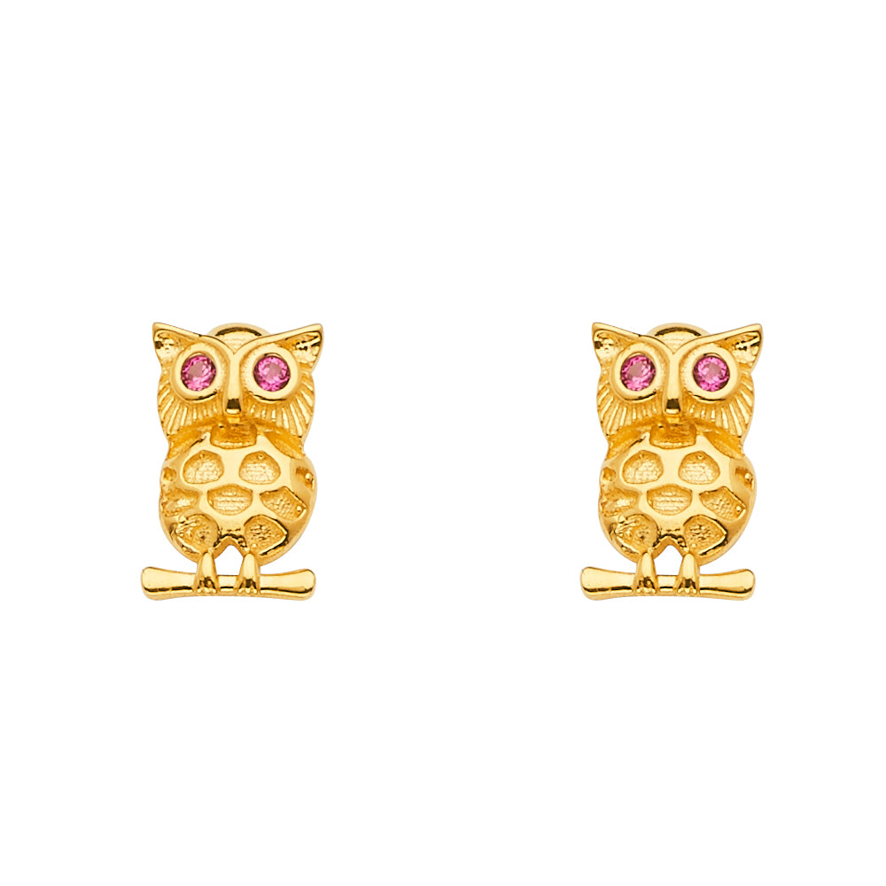 14K Yellow Gold Post Earring with Push Back - ER1667