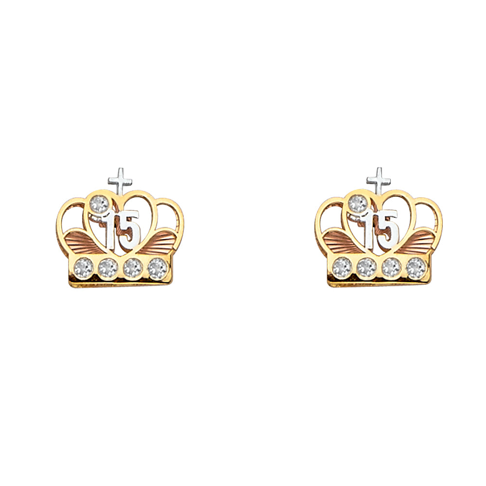 14K Yellow Gold Post Earring with Push Back - ER1671