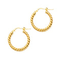 14K Yellow Gold Basic & Fancy Hoop Earring - ER1698