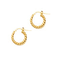 14K Yellow Gold Basic & Fancy Hoop Earring - ER1699