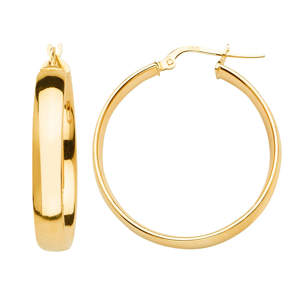 14K Yellow Gold Basic & Fancy Hoop Earring - ER1703
