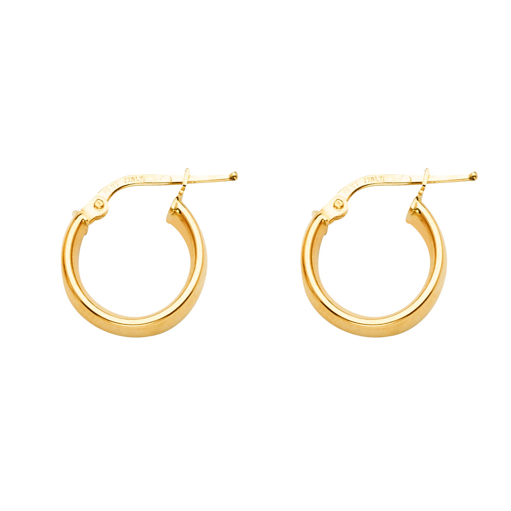 14K Yellow Gold Basic & Fancy Hoop Earring - ER1706