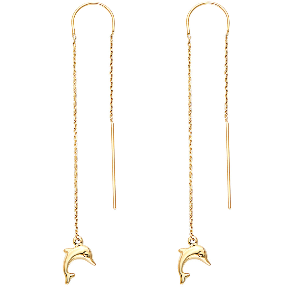 14K Yellow Gold Hanging Earring - ER1729