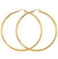 14K Yellow Gold Basic & Fancy Hoop Earring - ER1734