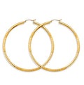14K Yellow Gold Basic & Fancy Hoop Earring - ER1735