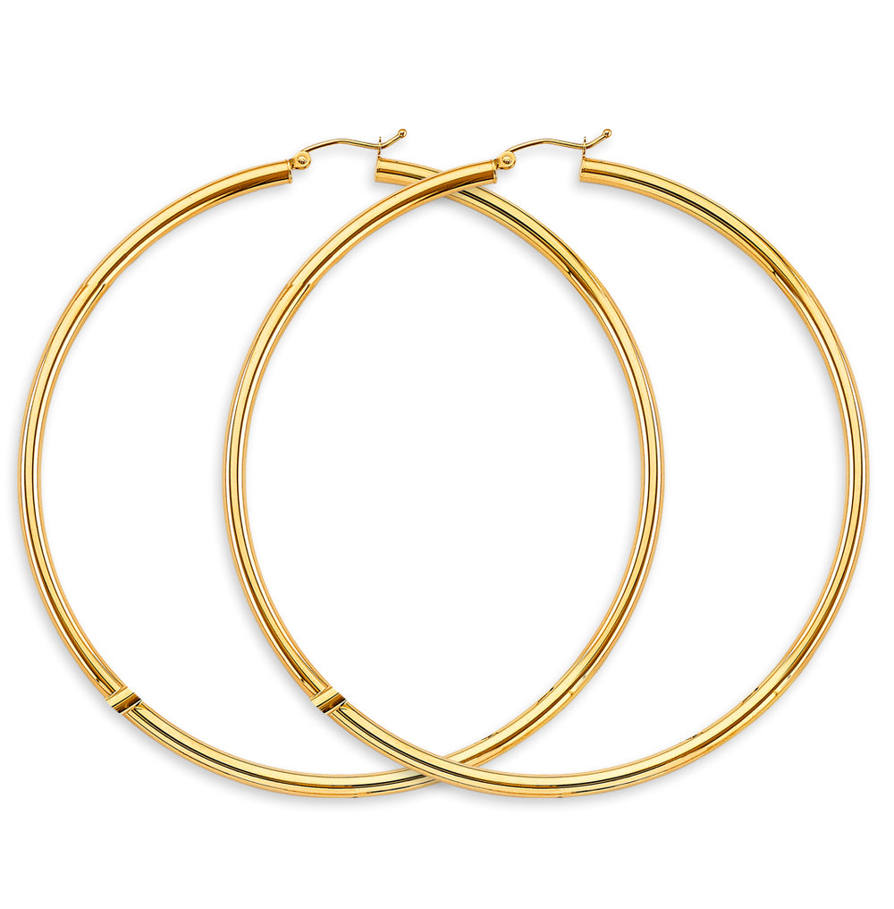 14K Yellow Gold Basic & Fancy Hoop Earring 1.8mm - ER1737