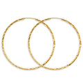 14K Yellow Gold Basic & Fancy Hoop Earring - ER1738