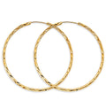 14K Yellow Gold Basic & Fancy Hoop Earring - ER1739