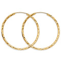 14K Yellow Gold Basic & Fancy Hoop Earring - ER1740