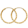 14K Yellow Gold Basic & Fancy Hoop Earring - ER1741