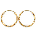 14K Yellow Gold Basic & Fancy Hoop Earring - ER1742