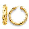 14K Yellow Gold Basic & Fancy Hoop Earring - ER1743