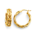 14K Yellow Gold Basic & Fancy Hoop Earring - ER1745