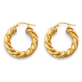 14K Yellow Gold Basic & Fancy Hoop Earring - ER1746