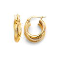 14K Yellow Gold Basic & Fancy Hoop Earring - ER1749