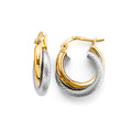 14K Yellow Gold Basic & Fancy Hoop Earring - ER1750