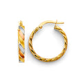 14K Yellow Gold Basic & Fancy Hoop Earring - ER1755