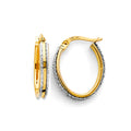 14K Yellow Gold Basic & Fancy Hoop Earring - ER1756