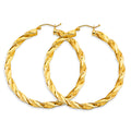 14K Yellow Gold Basic & Fancy Hoop Earring - ER1757