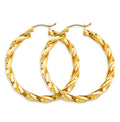 14K Yellow Gold Basic & Fancy Hoop Earring 4mm - ER1758