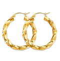 14K Yellow Gold Basic & Fancy Hoop Earring - ER1759