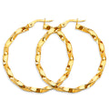 14K Yellow Gold Basic & Fancy Hoop Earring - ER1760