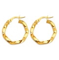 14K Yellow Gold Basic & Fancy Hoop Earring - ER1762