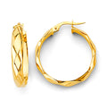 14K Yellow Gold Basic & Fancy Hoop Earring - ER1763
