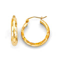 14K Yellow Gold Basic & Fancy Hoop Earring - ER1764