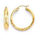 14K Yellow Gold Basic & Fancy Hoop Earring - ER1765